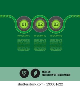 Modern RIbbon Workflow Options Banner - Vector Illustration