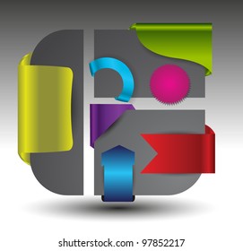 modern ribbons banners on page vector