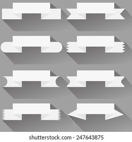 Modern  ribbons and banners for your text. Isolated on white background. Vector illustration.