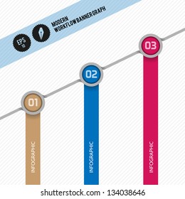 Modern Ribon Workflow Options Banner - Vector Illustration - Infographic design can be use like bar graph, presentation or business