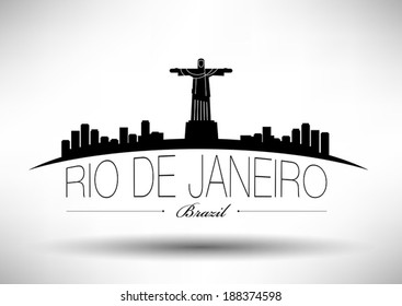 Diseño moderno de la línea aérea de la ciudad de Río de Janeiro