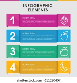 Modern ripe infographic template. infographic design with ripe icons includes apple, strawberry. can be used for presentation, diagram, annual report, web design. 