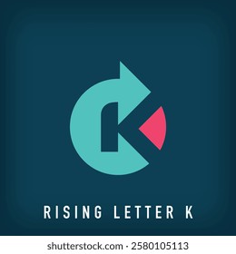 Modern rising letter k logo design. Creative marketing company design, corporate identity. vector