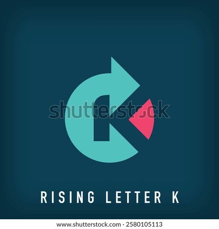 Modern rising letter k logo design. Creative marketing company design, corporate identity. vector