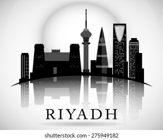 Diseño moderno de la línea aérea de Riad City. Arabia Saudita