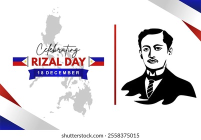 Modern Rizal Day Banner and Background. Jose Rizal Illustration. Best for Philippines National Hero Day Background