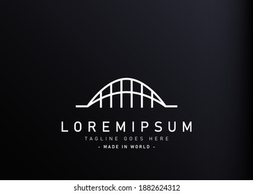 Modern road bridge logo design. Vector illustration of abstract modern road bridge icon design. Modern logo design with line art style.