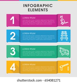 Modern road infographic template. infographic design with road icons includes cangaroo, truck with hook. can be used for presentation, diagram, annual report, web design.