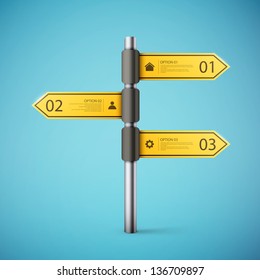 Modern road sign design template for infographics, sign banners, graphic or website layout. eps10 vector illustration