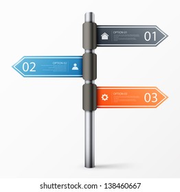 Modern road sign design template for infographics, sign banners, graphic or website layout. eps10 vector illustration