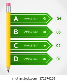 Modern road sign Design template with pencil. Elements of infographic. Modern vector design template. Arrows elements. Banner elements.