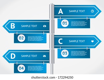 Modern road sign Design template. Elements of infographic. Modern vector design template. Arrows elements. Banner elements.