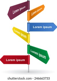 Modern road sign design template for infographics, sign banners, graphic or website layout. Vector illustration Eps8.