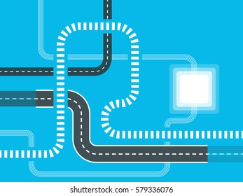 Modern roads map of business and journey infographic template. Vector EPS 10