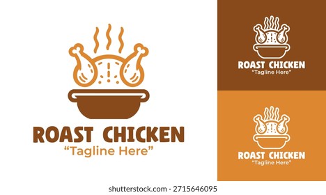 A modern roast chicken logo designed for restaurants and food branding.