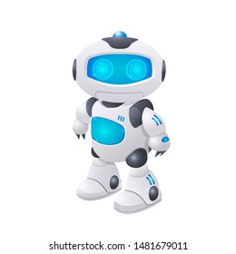 Modern Robot Character Vector Illustration. Future Technologies, Artifical Intelligence. 