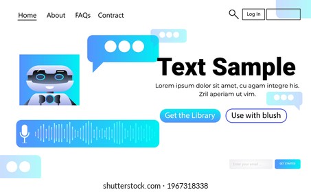 modern robot chatbot assistant voice messages audio chat application online communication artificial intelligence