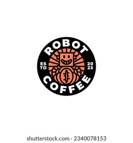 Modernes Robot-Coffee-Logo, Vektor