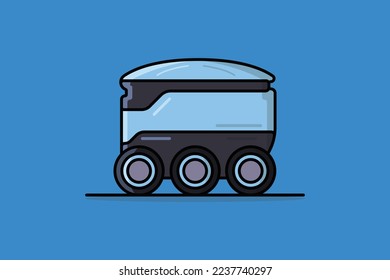 Modern Robot Delivery vector illustration. Science and Technology object icon concept. Contactless safe delivery concept during quarantine. Food safe and good delivered by robot machine vector design.