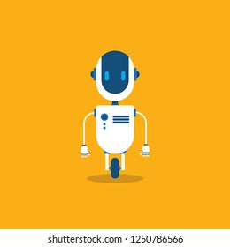 Modern Robot in flat style. Concept artificial Intelligence.