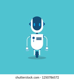 Modern Robot in flat style. Concept artificial Intelligence.