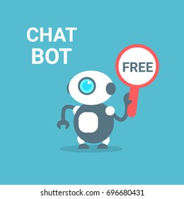 Modern Robot Free Chat Bot Artificial Intelligence Technology Concept Flat Vector Illustration