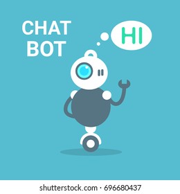 Modern Robot Free Chat Bot Artificial Intelligence Technology Concept Flat Vector Illustration