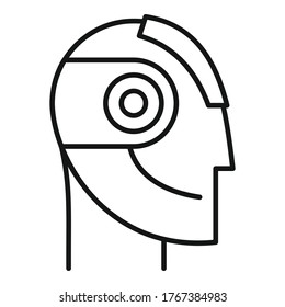 Modern robot head icon. Outline modern robot head vector icon for web design isolated on white background