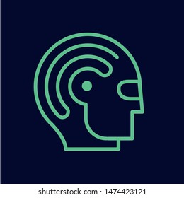 Modern robot head logo emblem