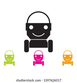 modern robot icon illustration design logo and symbol vector