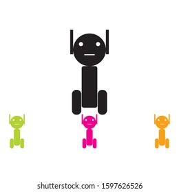 modern robot icon illustration design logo and symbol vector