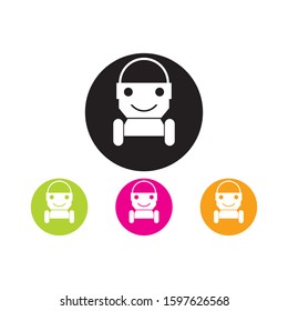 modern robot icon illustration design logo and symbol vector