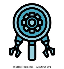 Modern robot icon outline vector. Vision trust. Culture core color flat