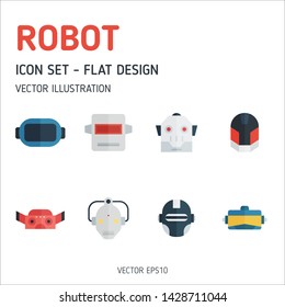 Modern robot icons. Robot icon set. Concept icon. Vector illustration.