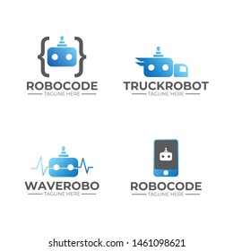 Modern robot logo collection for your company.