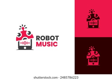 modern robot music logo vector