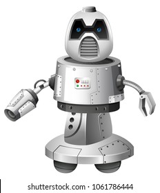 A Modern Robot on White Background illustration