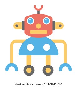 
Modern robot, scientific discovery flat icon
