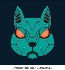Vector de cabeza de ardilla robótica moderna