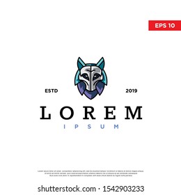 modern robotic wolf logo. simple icon, template design