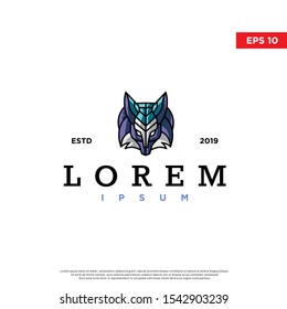 modern robotic wolf logo. simple icon, template design