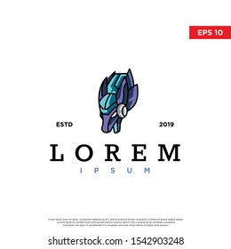modern robotic wolf logo. simple icon, template design