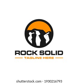 modern rock cliff logo design