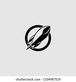 Modern Rocket in Circle