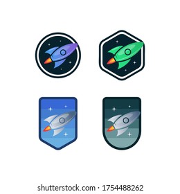 modern rocket collection logo design vector