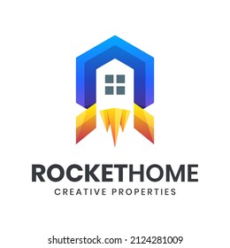 Diseño moderno del logotipo del hogar de los cohetes