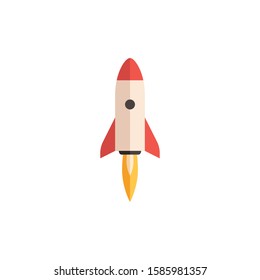 Modern rocket icon. Start up new business launch. Spaceship sign