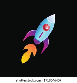 Modern rocket icon vector design