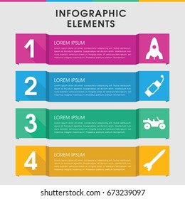 Modern rocket infographic template. infographic design with rocket icons includes firework. can be used for presentation, diagram, annual report, web design.