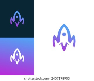 Diseño moderno de logotipo de cohetes adecuado para empresas de tecnología